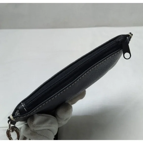 Dooney & Bourke Black Pebbled Zipper Closure Coin Wallet - Picture 6 of 11